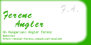 ferenc angler business card